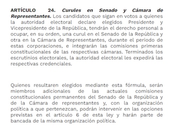 La Ley 1909 de 2018 (estatuto de oposición) establece que los candidatos que sigan en votos al presidente y vicepresidente de la República, tendrán el derecho personal a ocupar una curul en el Congreso - crédito Ley 1909 de 2018/Función Pública