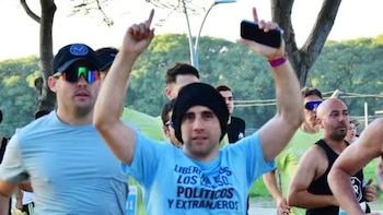 El gendarme Nahuel Gallo participó de una carrera para pedir la liberación de los presos políticos en Venezuela