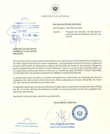 Un decreto validó la formalización del convenio entre la administración pública y la Corporación Andina de Fomento, permitiendo así la suscripción del acuerdo por parte del titular de Hacienda en abril de 2026.
