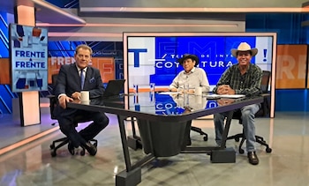 Mateo Rendón, coordinador nacional de la Mesa Agropecuaria; y, a Carlos Rodríguez, secretario general de la Asociación Nacional de Trabajadores Agropecuarios (Cortesía Frente a Frente).