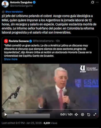 Antonio Sanguino cuestionó a Álvaro