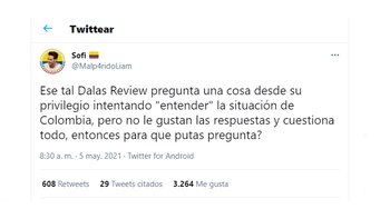 Dalas Review, youtuber español, es tendencia en Colombia por preguntar por qué continúan las marchas