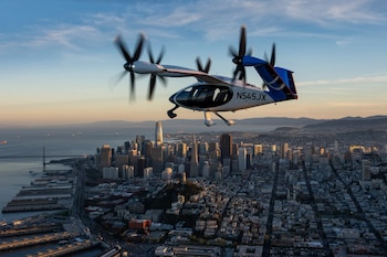Joby Aviation realizó el primer vuelo público de su taxi aéreo eléctrico de despegue y aterrizaje vertical en Manhattan, situando a la ciudad de Nueva York. Foto: Sitio oficial Jovy Aviation