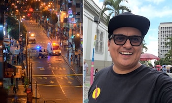 El actor ha estado compartiendo en sus redes sociales todo tipo de noticias sobre delitos registrados en Bogotá. Uno de ellos está relacionado con el asesinato de un estudiante universitario en medio de un robo – crédito Imagen Ilustratva Infobae y @callelajeta_/IG
