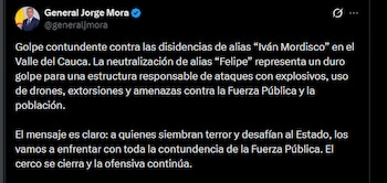 Jorge Mora - crédito @generaljmora/X