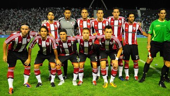 Parte del plantel de River