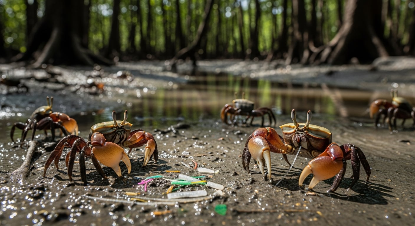 Los cangrejos violinistas fragmentan microplásticos en partículas aún más pequeñas, acelerando su descomposición en el ecosistema de manglares (Imagen Ilustrativa Infobae)
