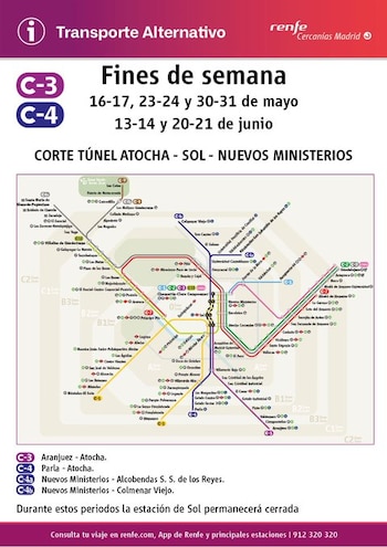 La estación de Cercanías de Sol permanecerá cerrada por obras durante cinco fines de semana (Cercanías Madrid)