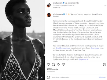 De acuerdo con la descripción de Shudu, esta es la primera supermodelo generada por IA. (Instagram)