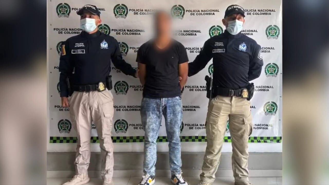 El ciudadano colombiano fue capturado en mayo de 2025 en Calima del Darién, Valle del Cauca, mediante una operación conjunta de la Policía Nacional y la Fiscalía, en cumplimiento de una notificación roja de Interpol - crédito Dijín e Interpol