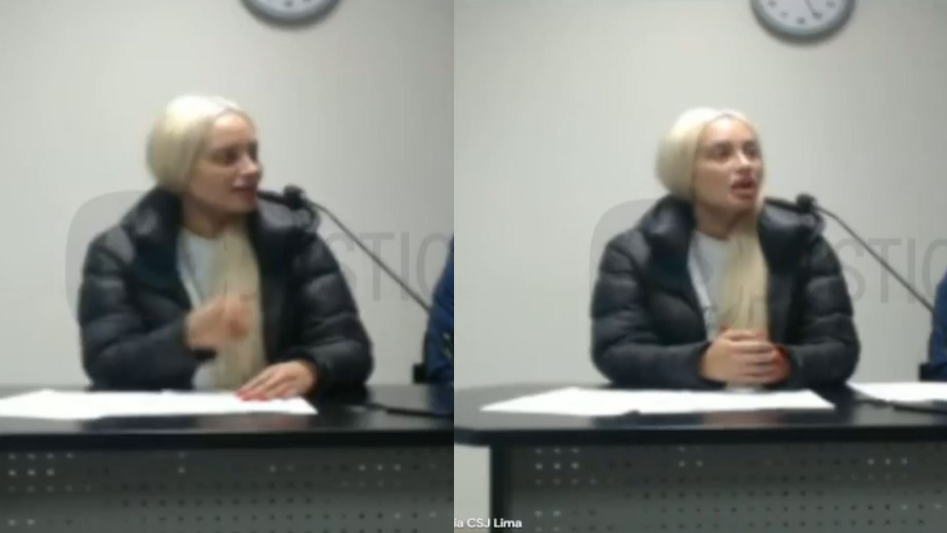 Nadeska Widausky, conmovida, se defiende de las acusaciones durante una audiencia, insistiendo en su inocencia por el bienestar de su familia.