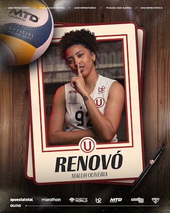 Maluh Oliveira firmó la renovación de su vínculo con Universitario. Crédito: Instagram Universitario Vóley.