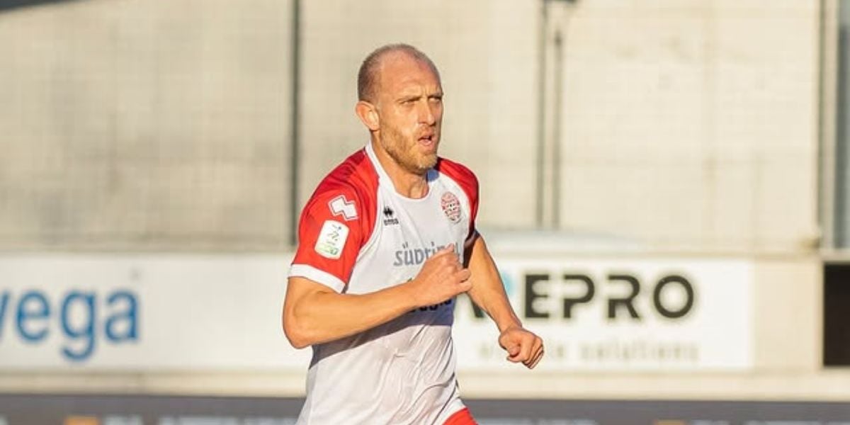 Andrea Masiello anunció su retiro del fútbol profesional a los 40 años para evitar enfrentar al Bari en el repechaje de la Serie B (Instagram/Sudtirol FC)