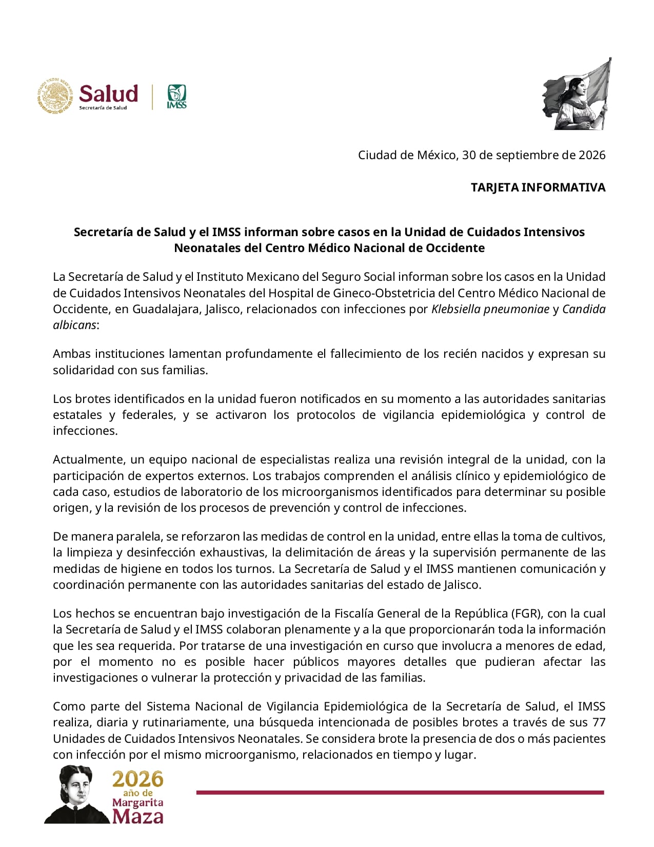 Comunicado Oficial.