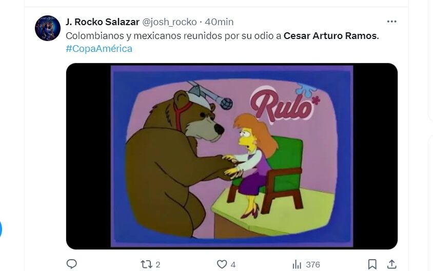 Los mejores memes que dejó el arbitraje de César Arturo Ramos en la semifinal Uruguay vs Colombia de la Copa América (Captura redes X)