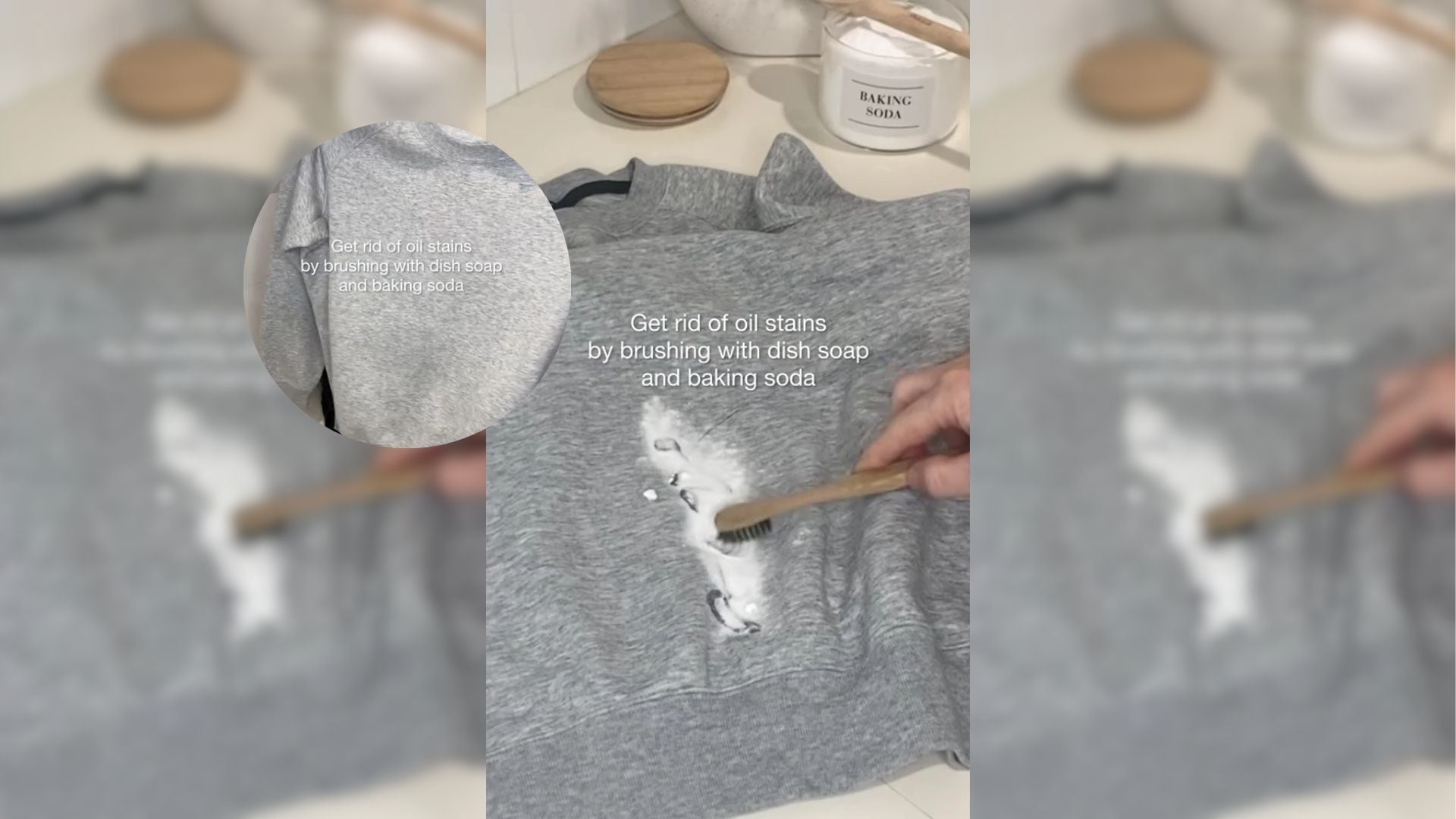 El vídeo de TikTok de Sophie Webb en el que explica su truco para eliminar manchas de aceite de la ropa (@what.sophie.does)