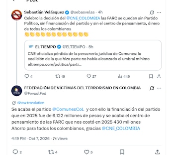 Representantes de las víctimas celebraron decisión del CNE sobre el Partido Comunes - crédito
