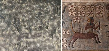 El zodíaco de Sagitario (izquierda)