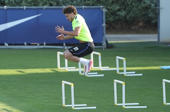 Julián Álvarez sigue sin entrenarse con el Atlético de Madrid por tercer día consecutivo en medio del conflicto por su futuro. (EFE/ Kiko Huesca)