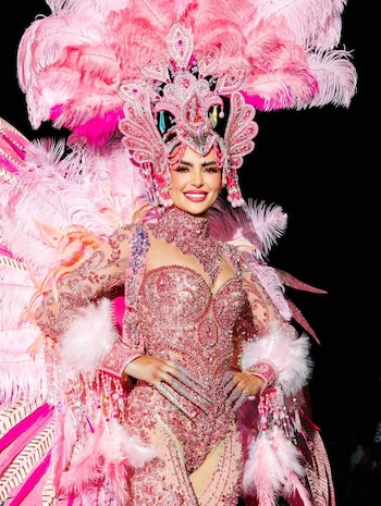 María Vargas, traje típico Miss Universe México 2026. (Instagram: jielgarciaaltamodaoficial)