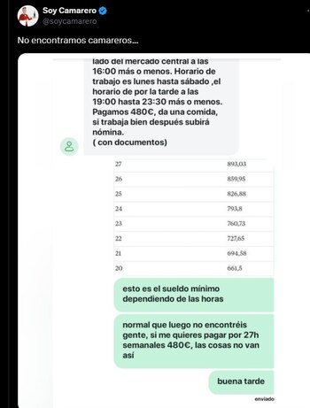 Denuncia 'Soy Camarero' (Captura de