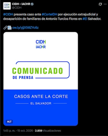 La Comisión Interamericana presentó el expediente 13.725 el 10 de junio de 2026 y solicitó que ninguna norma de amnistía impida investigar los crímenes cometidos durante el conflicto armado en El Salvador.