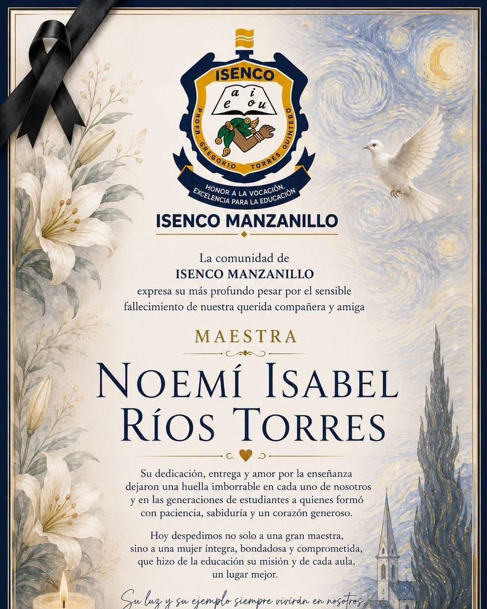 El ISENCO Manzanillo pidio justicia por el asesinato de la docente Noemí Isabel Ríos Torres (especial)