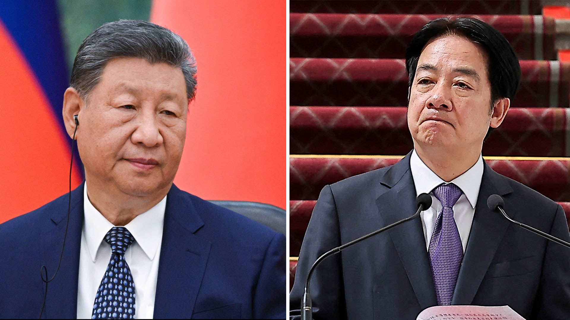 El jefe del régimen chino, Xi Jinping y el presidente de Taiwán, Lai Ching-te (Infobae)