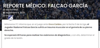 Falcao García dejó el campo