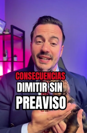 Un abogado laboralista explica cuáles son las consecuencias de dimitir sin preaviso. (@laboral_tips en TikTok)
