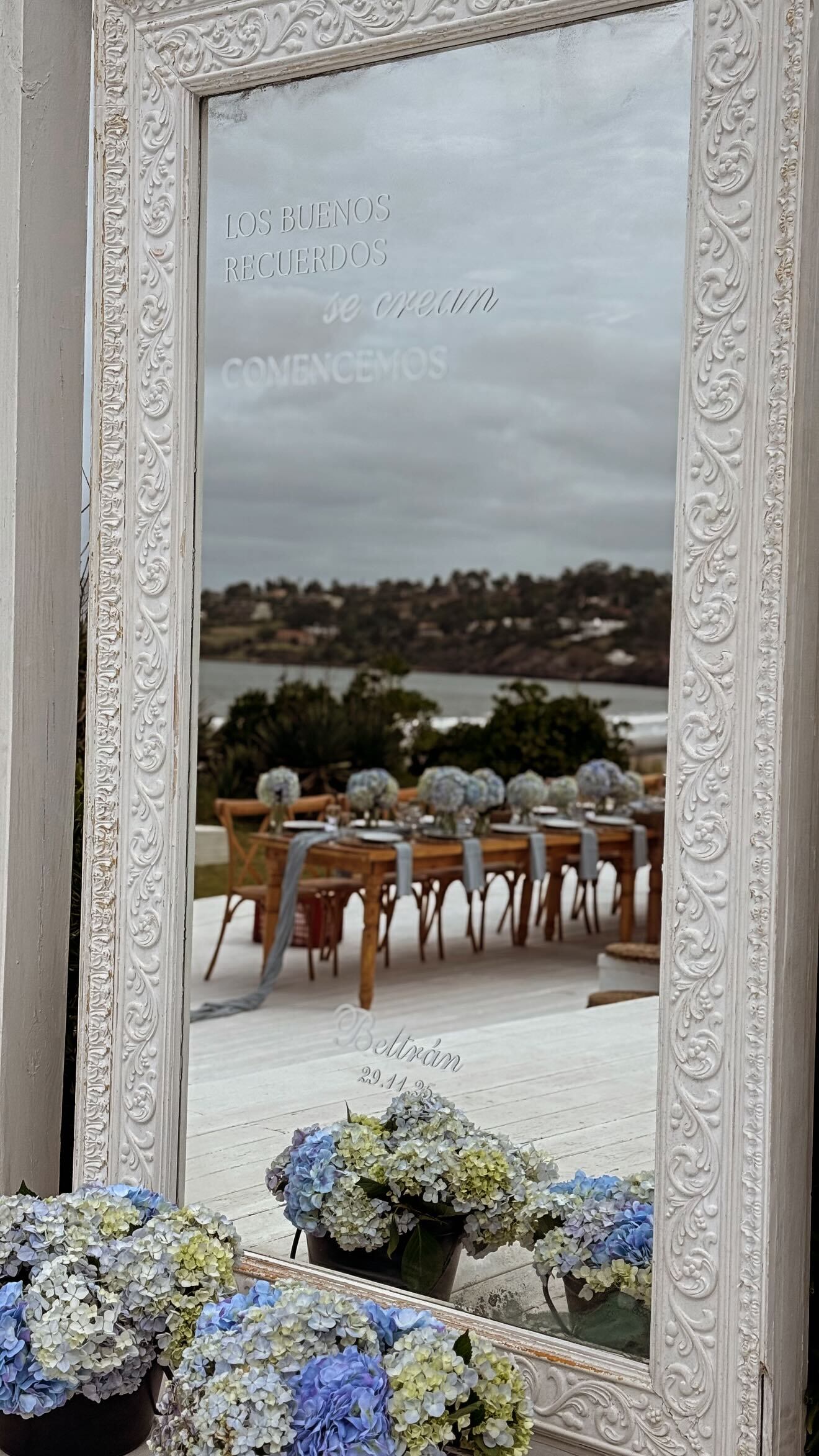 La pareja eligió graba un espejo para recordar la jornada