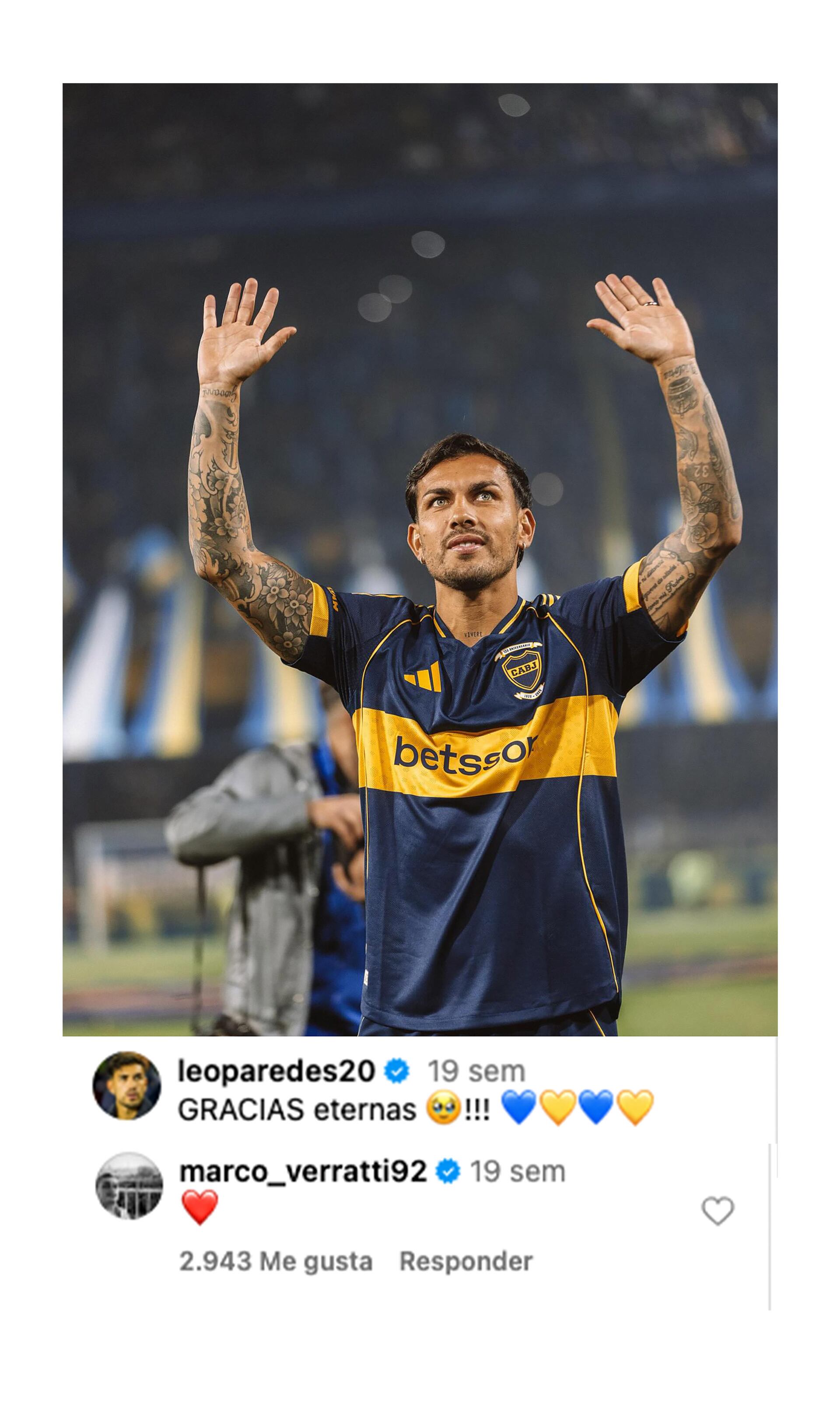 La reacción de Verratti tras la vuelta de Paredes a Boca