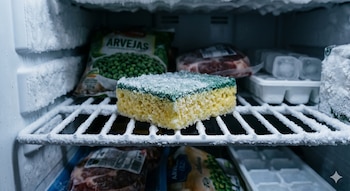 Guardar las esponjas en el congelador ayuda a reducir los malos olores y limita la proliferación de bacterias - crédito (Imágen Ilustrativa Infobae)