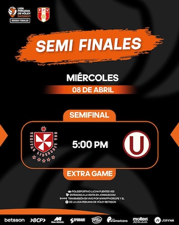 Universitario y San Martín se juegan el pase a la final de la Liga Peruana de Vóley 2025/26.