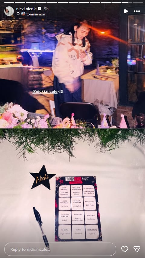 Durante la velada, la artista contó con juegos personalizados como el bingo