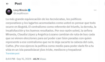 Levy Rincón le responde