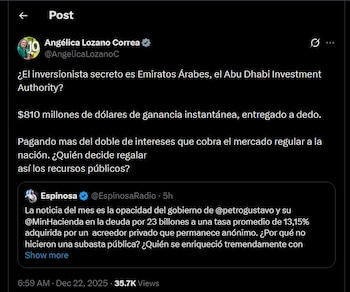 Angélica Lozano también habló de