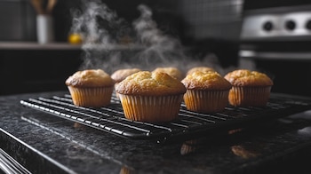 Delicados panquecitos de vainilla recién