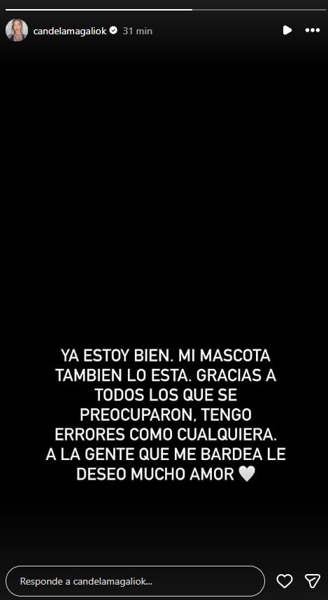 El posteo de Candela.