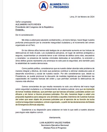 La carta de Alianza para