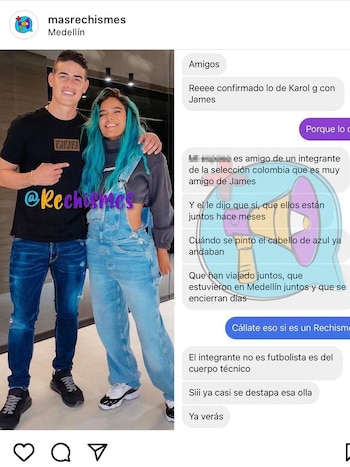 La reacción en redes de Daniela Ospina ante las especulaciones de que James Rodríguez está de romance con Karol G - Infobae