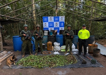 La operación en Vichada afectó las finanzas del Frente 44 Antonio Ricaurte del Estado Mayor Central, vinculado a las disidencias de las Farc - crédito prensa Armada de Colombia