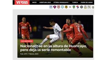 Titular de VERSUS sobre el Sport Huancayo vs Nacional de Paraguay.