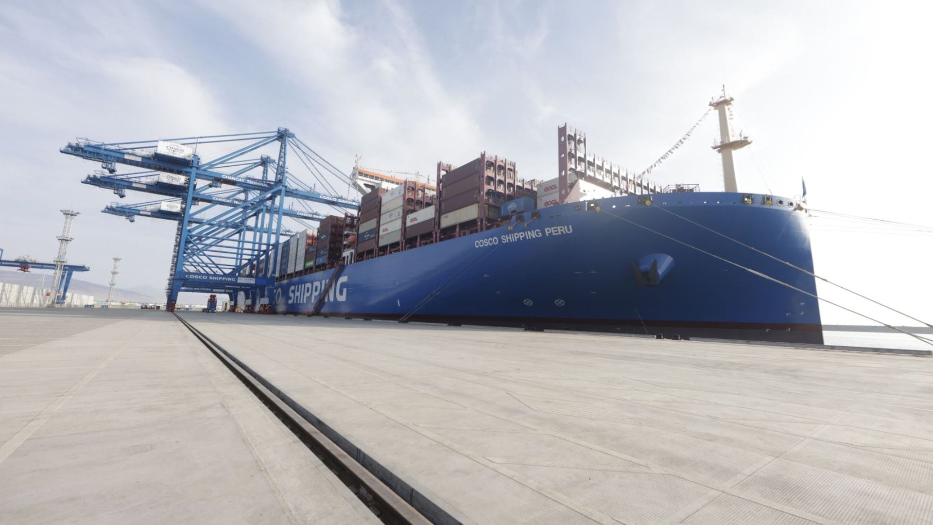 El Gobierno peruano disminuye el monto comprometido en el Terminal Portuario Multipropósito del Puerto de Chancay.