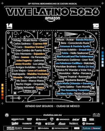 Line up Vive Latino 2026.