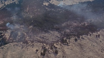 Un total de diez aeronaves se incorporan a las labores de extinción del incendio en Doñana