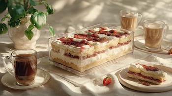 Carlota de Gansito, postre frío, capas cremosas, pastelito reinterpretado, sabor dulce. - (Imagen Ilustrativa Infobae)