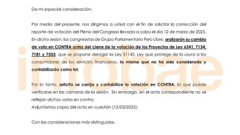 Solicitud de corrección del reporte