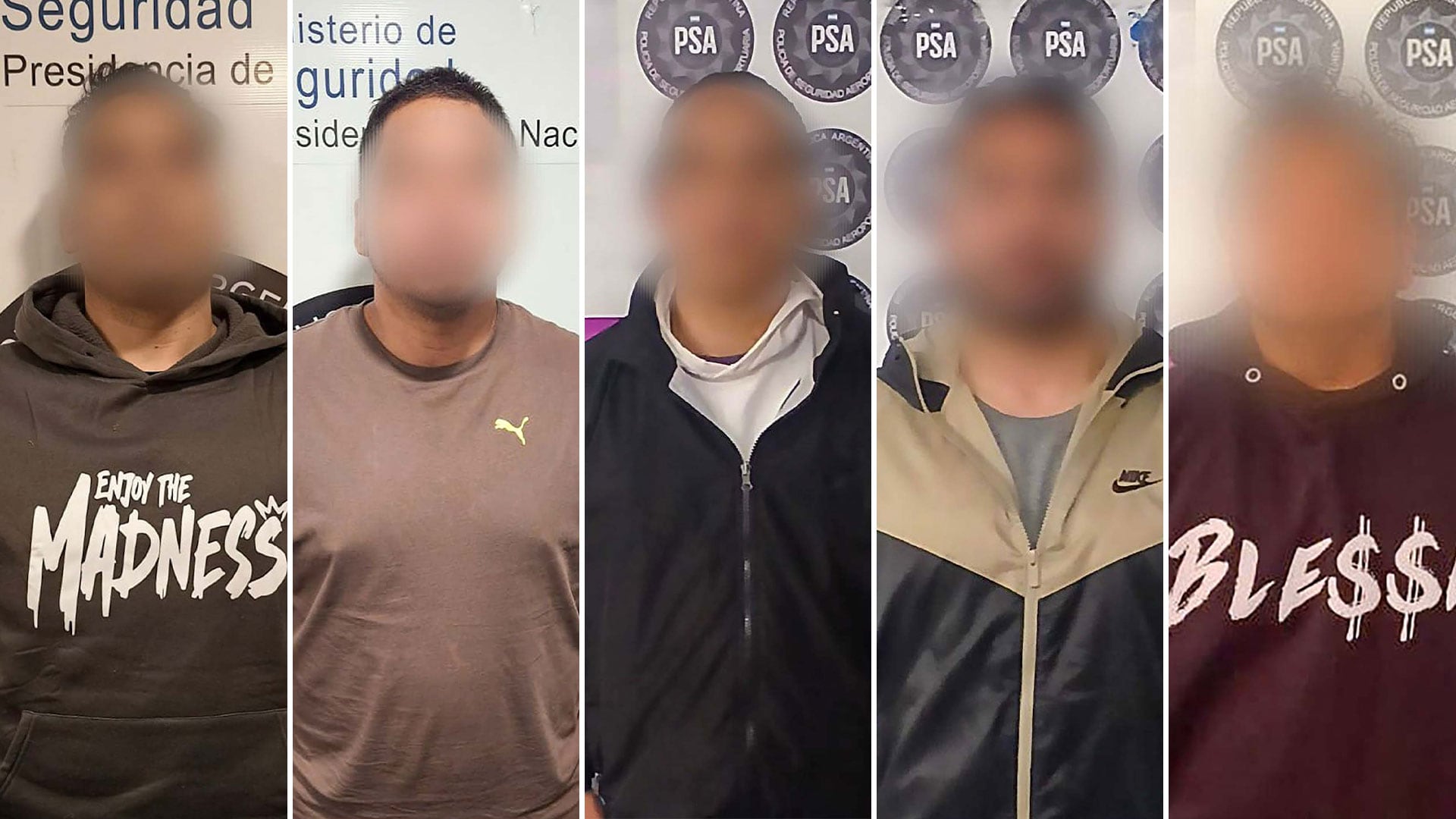 Los cinco detenidos