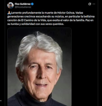 El alcalde de Medellín lamentó la muerte del compositor antioqueño - crédito X
